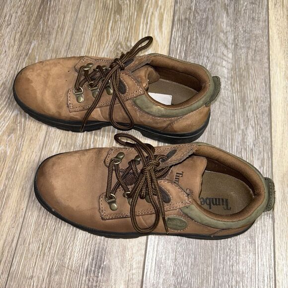 Timberland Leather Low Top Lug Sole Shoes Men’s US Size 6.5M Brown Derby Boots - Picture 6 of 11